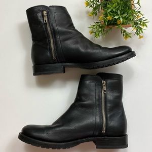 Frye Natalie Double Zip Leather Engineer Boots